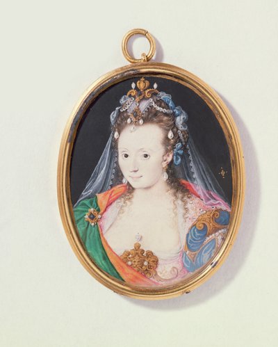 Dame im Maskenkostüm von Isaac Oliver